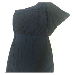 Black ladies one shoulder dress.